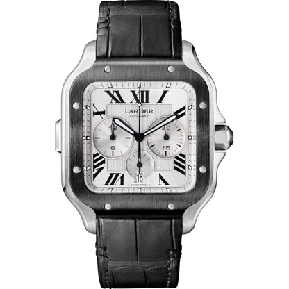 Cartier Santos Chronograph Black Bezel 43.3 MM