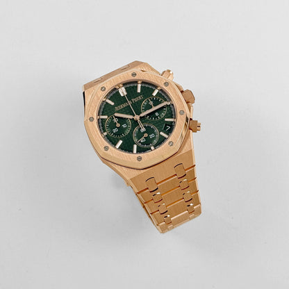 Audemars Piguet Royal Oak 26240OR.OO.1320OR.04 Chronograph '50th Anniversary' Rose Gold Khaki Green Dial (2022) Swiss 3285 Movement 41 MM