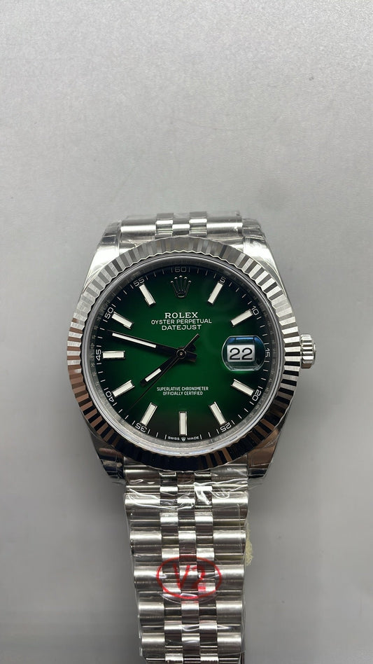 Rolex Datejust – Green Dial VSF SUPER CLONE – 126334 – Fluted Bezel – Jubilee Bracelet 41 MM