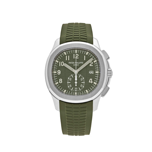 Patek Philippe Aquanaut 3285 V3 – 5968G-010 Chronograph White Gold Khaki Green Dial (2023) 42.2 MM
