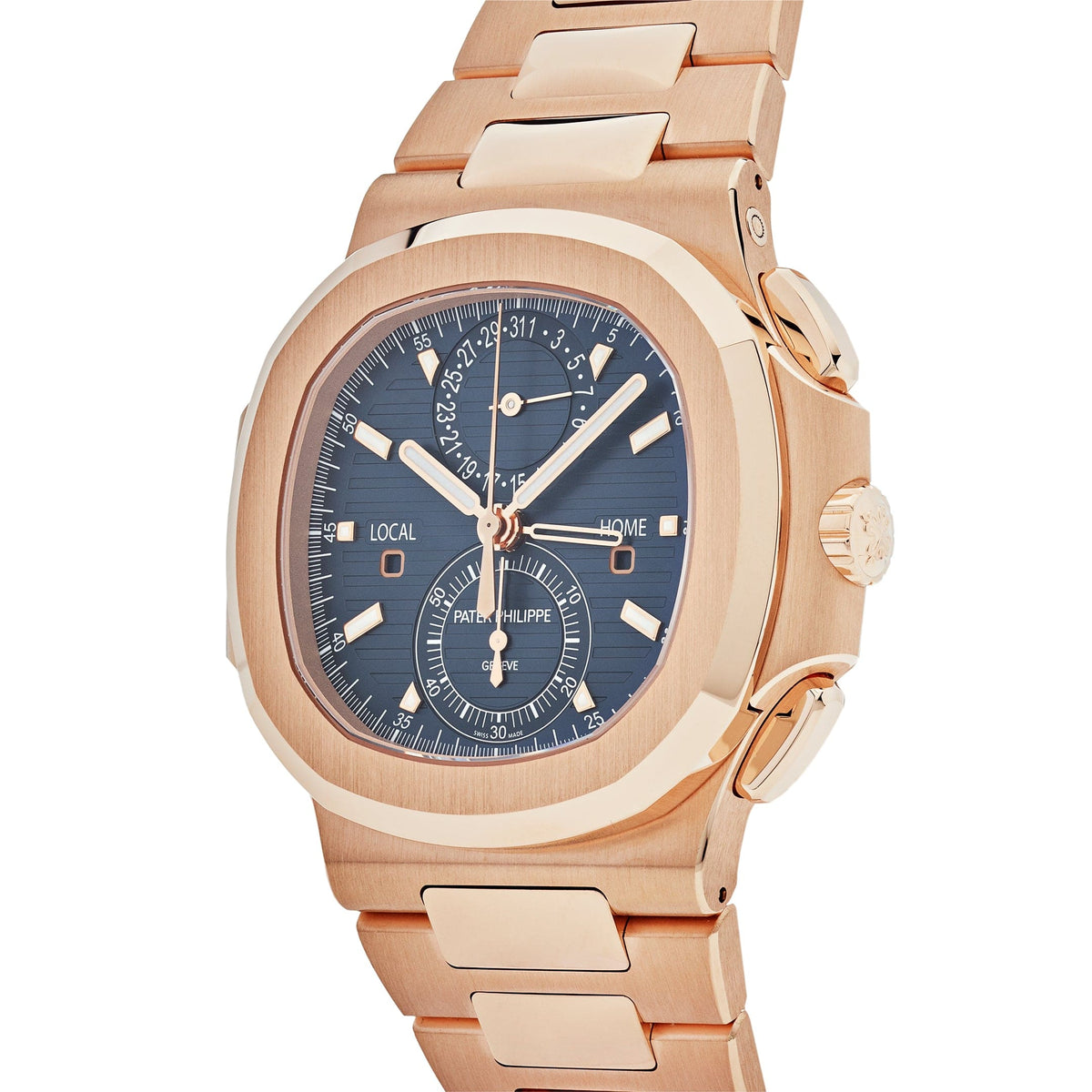Patek Philippe Nautilus 3285 V3 – 5990/1R-001 Travel Time Flyback Chronograph Rose Gold Blue Dial (2025) 40.5 MM