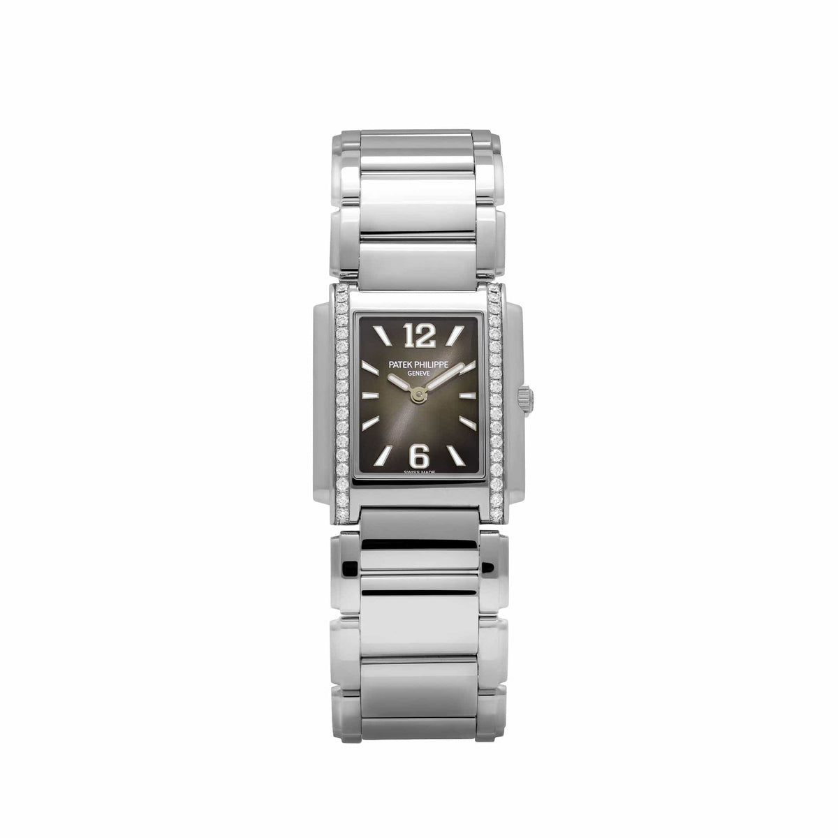 Patek Philippe Twenty-4 4910/1200A-010 'Ladies' Stainless Steel Gray Dial Diamond Bezel Quartz (2024) 25 × 30 MM