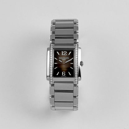 Patek Philippe Twenty-4 4910/1200A-010 'Ladies' Stainless Steel Gray Dial Diamond Bezel Quartz (2024) 25 × 30 MM