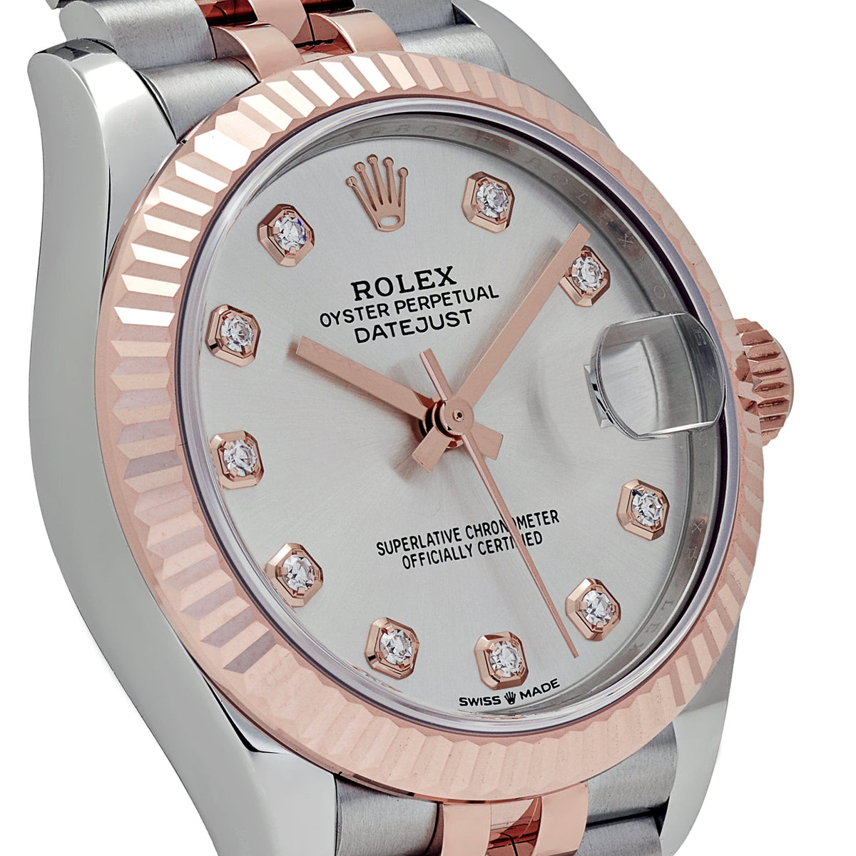 Rolex Datejust 278271 'Ladies' Stainless Steel Rose Gold Silver Diamond Dial (2024) 31 MM