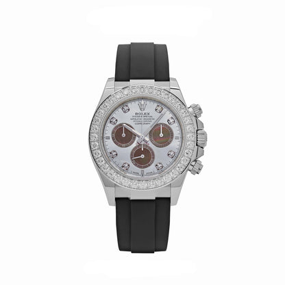 Rolex Daytona 126589RBR White Gold Diamond Mother of Pearl Dial Diamond Bezel 40 MM