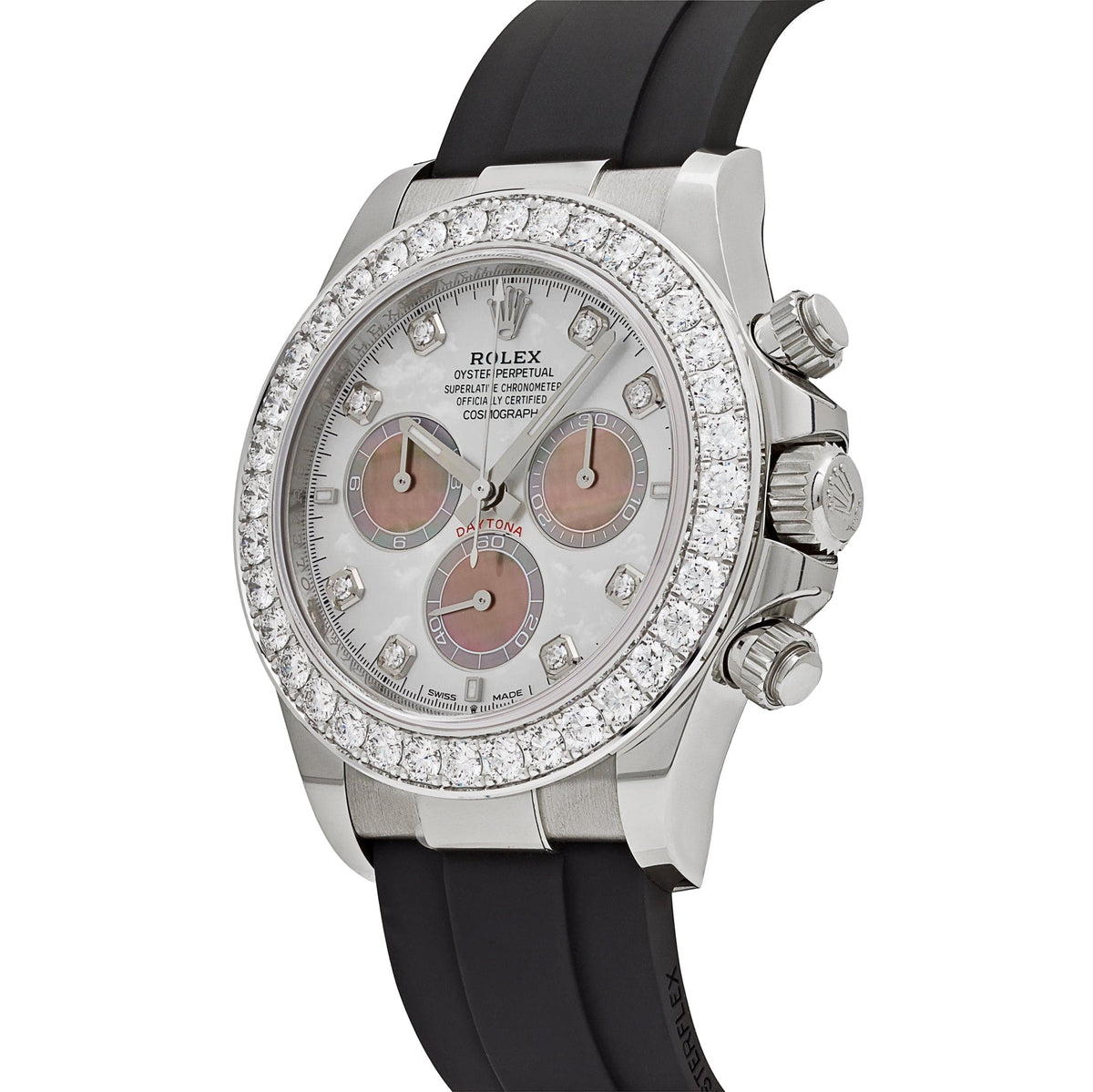 Rolex Daytona 126589RBR White Gold Diamond Mother of Pearl Dial Diamond Bezel 40 MM