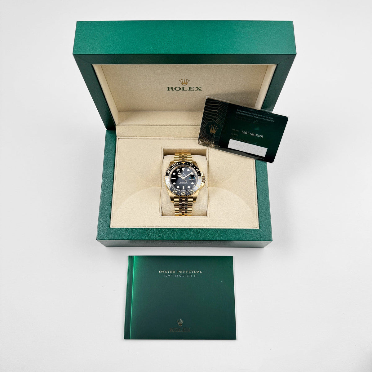 Rolex GMT-Master II 3285 V3 – 126718GRNR Yellow Gold Black Dial Jubilee (2023) 40 MM